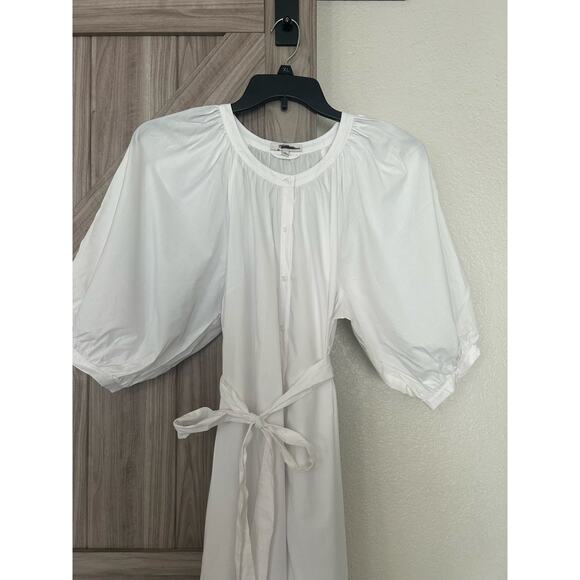 NWT Madewell large Tie waist button front midi dress in poplin - Picture 11 of 12